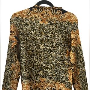 Leopard print one-of-a-kind pleated top